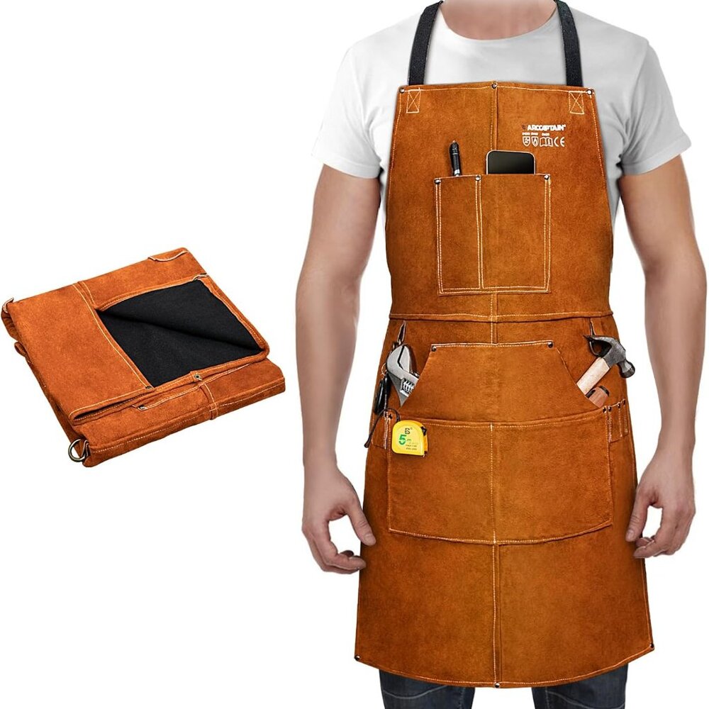 Leather Welding Work Apron 24" X 36" Heat Flame Resistant Cowhide Blacksmith Apr